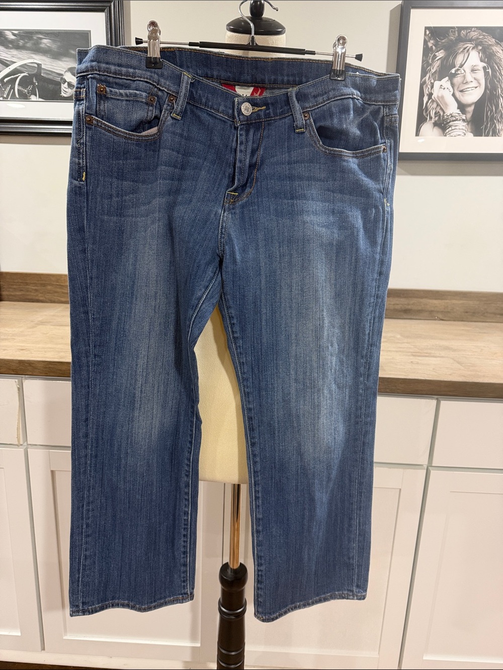 Lucky Brand women’s cropped Straight-Leg Blue Jeans size 14